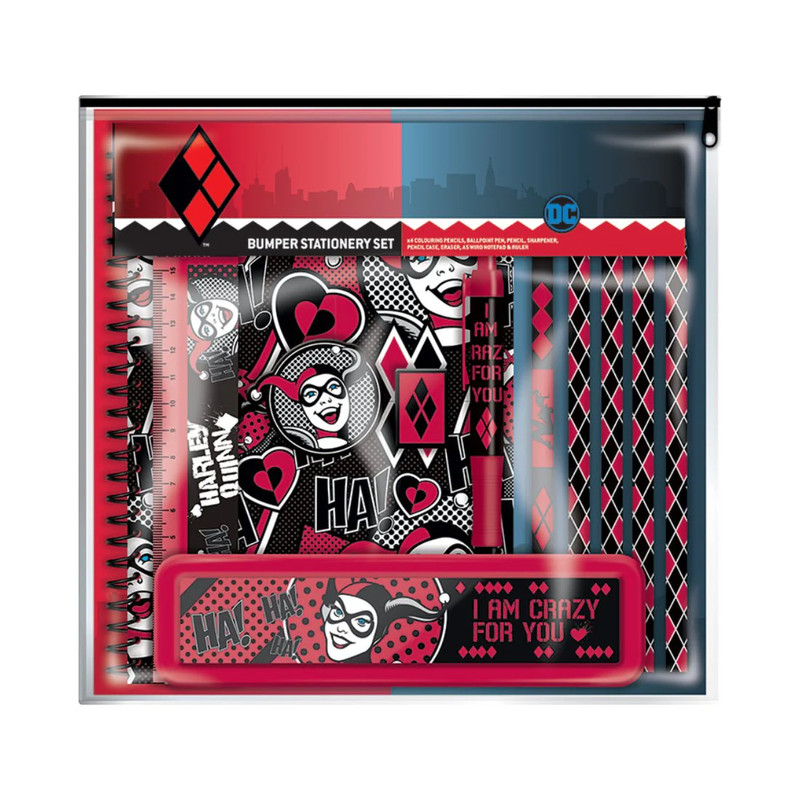 Harley Quinn - I Am Crazy For You Retro Bumper Stationery Set - أدوات مدرسية